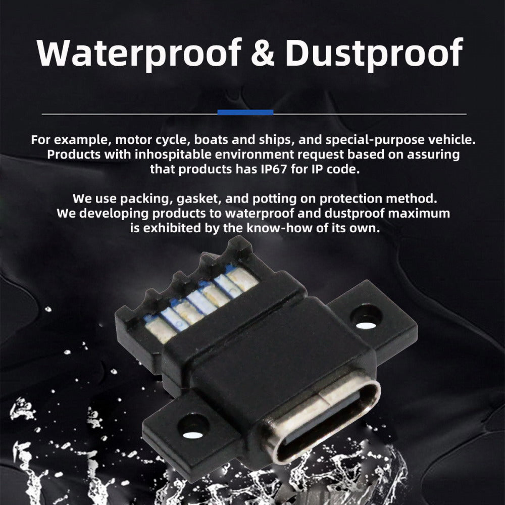 5pcs/set DIY OEM Type C Female Socket Connector to 6Pin PCBA Pinout Flat Scew Mount Type DC 5V/20V PD Power