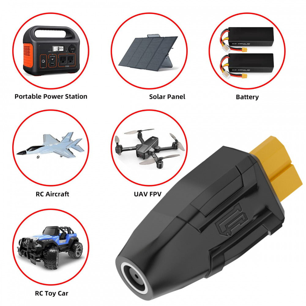 XT60 Female SC100 Protocol to DC 7.9x5.4mm Female Fast Charging Adapter for RC Lipo Battery Quadcopter Multicopter Aeromodelling