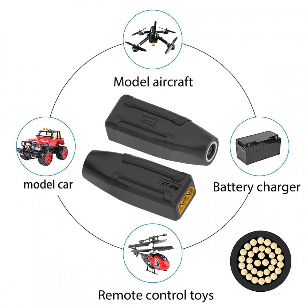 XT60 Male SC100 Protocol to DC 7.9x5.4mm Female Fast Charging Adapter for RC Lipo Battery Quadcopter Multicopter Aeromodelling