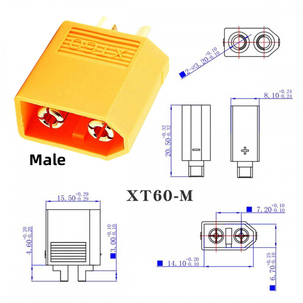 XT60 Male SC100 Protocol to XT60 Female Fast Charging Adapter for RC Lipo Battery Quadcopter Multicopter Aeromodelling