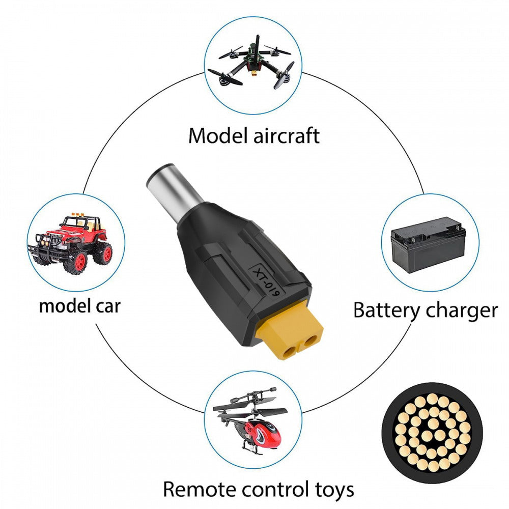 XT60 Female SC100 Protocol to DC 7.4x5.0mm Male Fast Charging Adapter for RC Lipo Battery Quadcopter Multicopter Aeromodelling