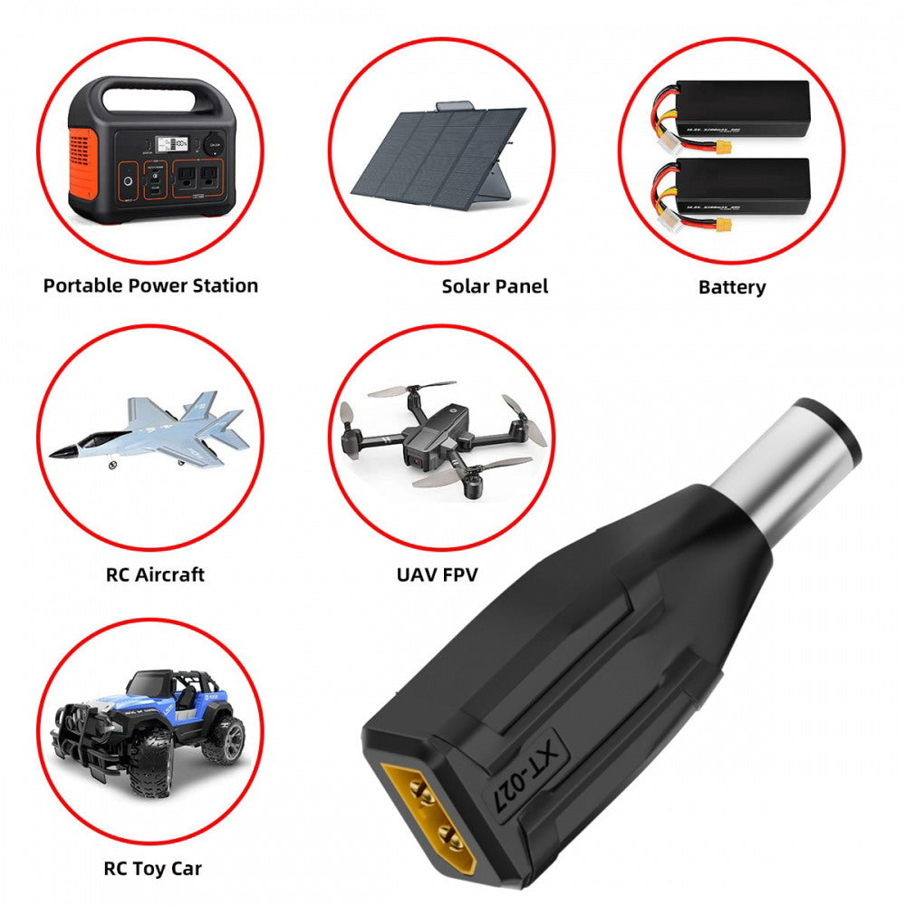 XT60 Male SC100 Protocol to DC 7.4x5.0mm Male Fast Charging Adapter for RC Lipo Battery Quadcopter Multicopter Aeromodelling