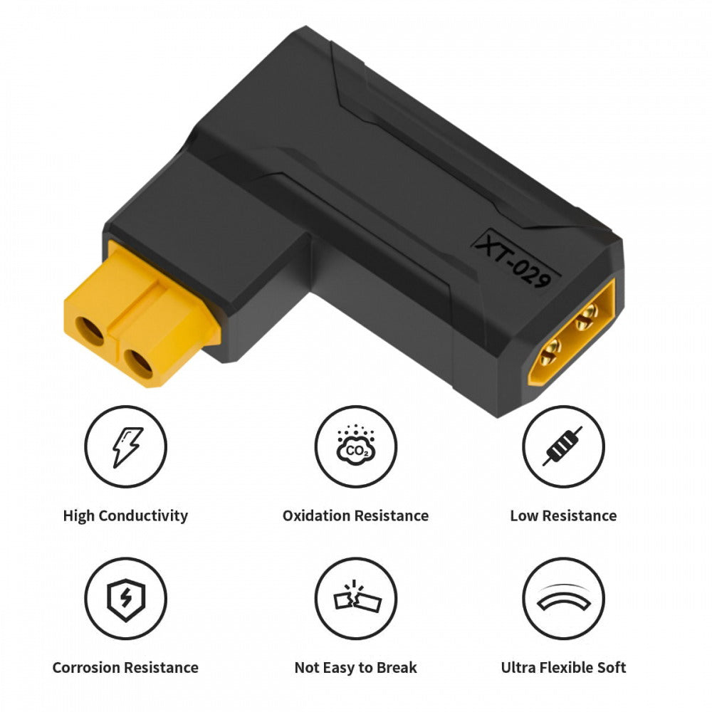 XT60 Male SC100 Protocol to XT60 Female Fast Charging Angled Horizontal Adapter for RC Lipo Battery Quadcopter Multicopter Aeromodelling