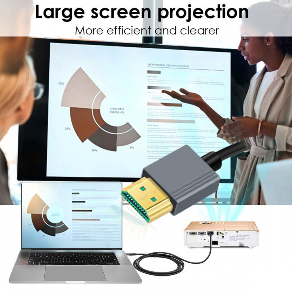 HDMI 2.1 Male to HDMI Male 8K 60hz Stretch Coiled Cable Left Angled 90 Degree for HDTV Computer Laptop Monitor