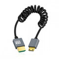 Mini HDMI 2.1 Male to HDMI Male 8K 60hz Stretch Coiled Cable 100cm for HDTV Computer Laptop Monitor
