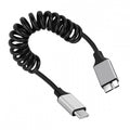 USB-C Type-C Host to Micro-USB3.0 Male OTG Stretch Coiled Cable 100cm Extension 5Gbps for Disk Phone Camera Data