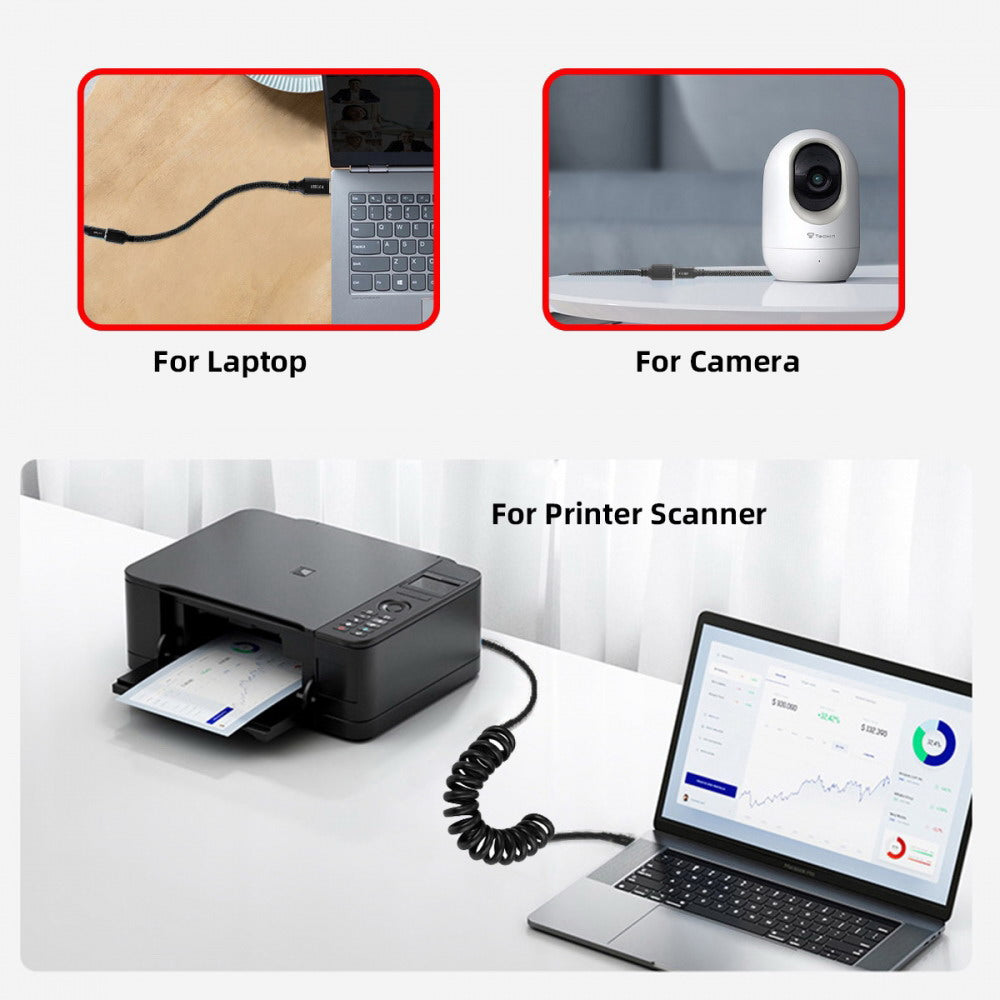 USB 3.0 Type-A Male to USB3.0 A Female Stretch Coiled Cable 100cm Extension 5Gbps for Disk SSD Camera Data