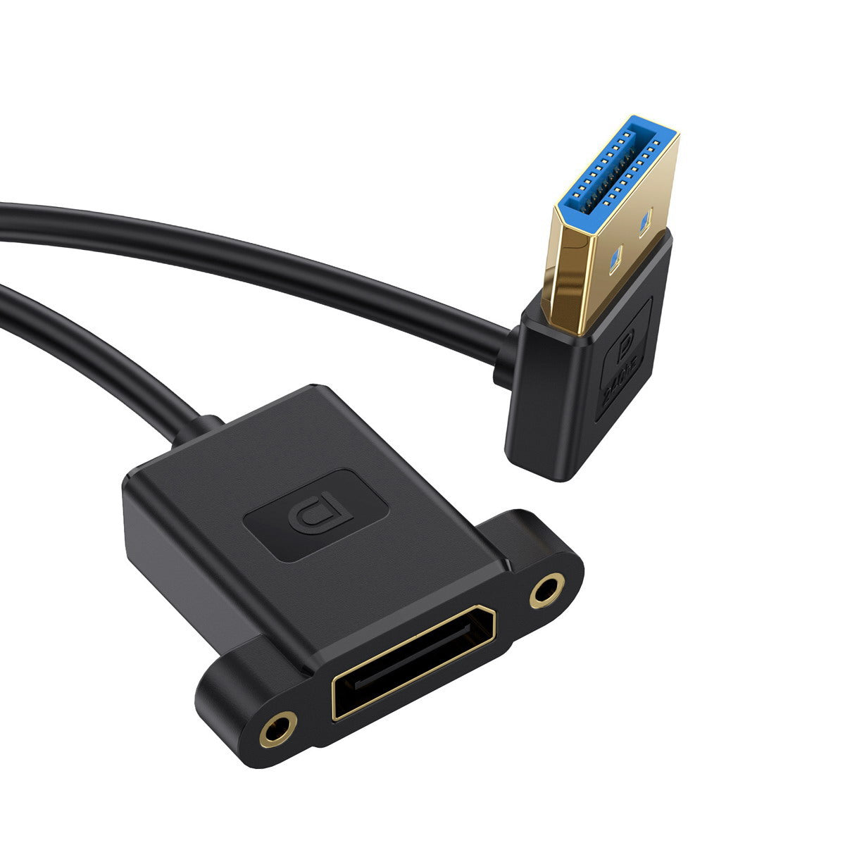 Ultrafine Down Angled DisplayPort 1.4 DP Male to Female Extension Cable 8K 60hz 4K 144hz for Desktop Laptop Monitor Graphics Card 30cm