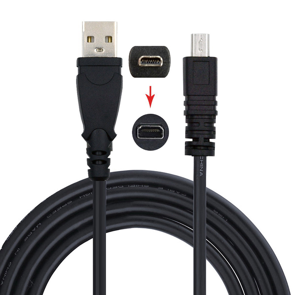 USB 2.0 Type-A to Camera Mini 8P Data Power Cable for Coolpix UC-E6 UC-E16 UC-E17 DSC-W DMC-S EX-Z