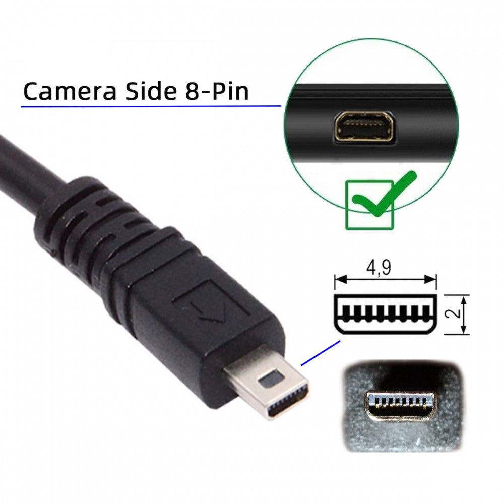 USB-C Type-C Host to Camera Mini 8P Data Power Cable for Coolpix UC-E6 UC-E16 UC-E17 DSC-W DMC-S EX-Z