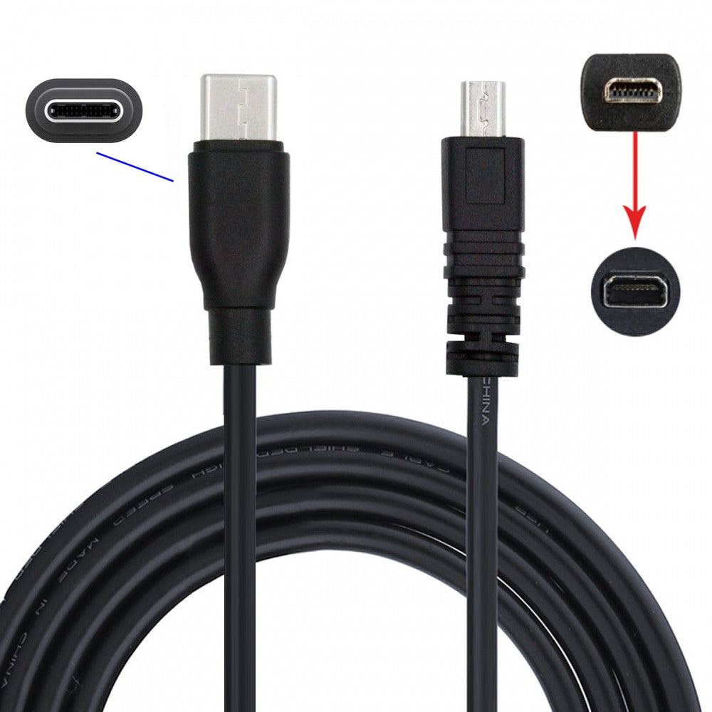 USB-C Type-C Host to Camera Mini 8P Data Power Cable for Coolpix UC-E6 UC-E16 UC-E17 DSC-W DMC-S EX-Z