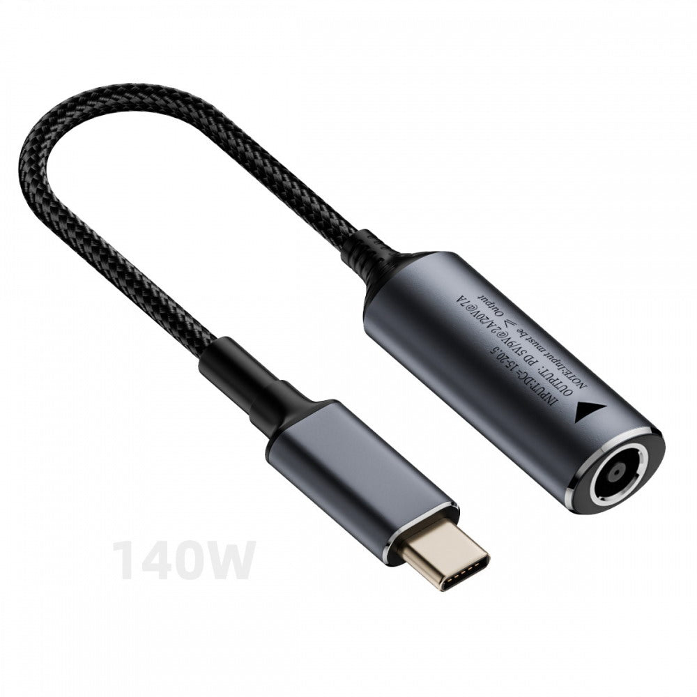 DC Jack 7.9x5.4mm Input to USB-C Type-C Power 140W Charge Cable for Laptop Phone PD9V 5V 20V7A