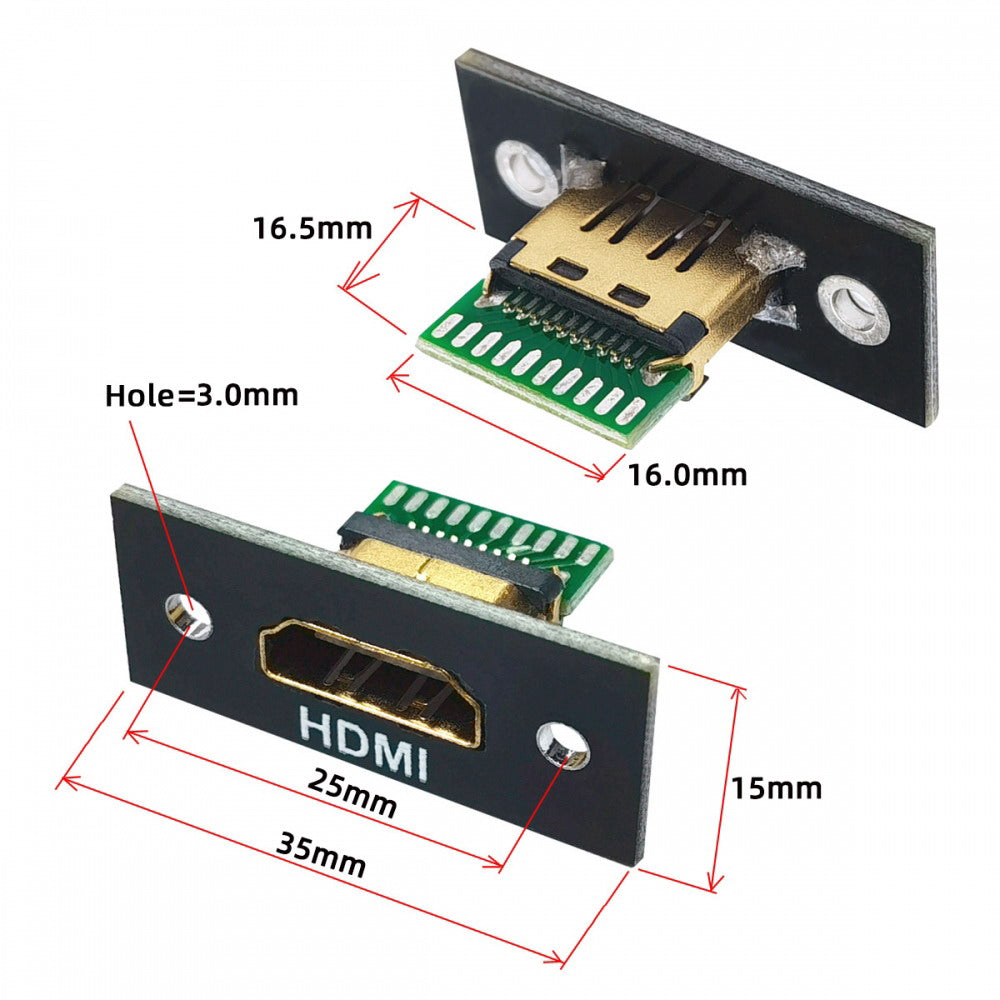 5pcs/set DIY OEM HDMI 8K Type-A Female Socket Connector Receptacle with Panel Mount Solder Type
