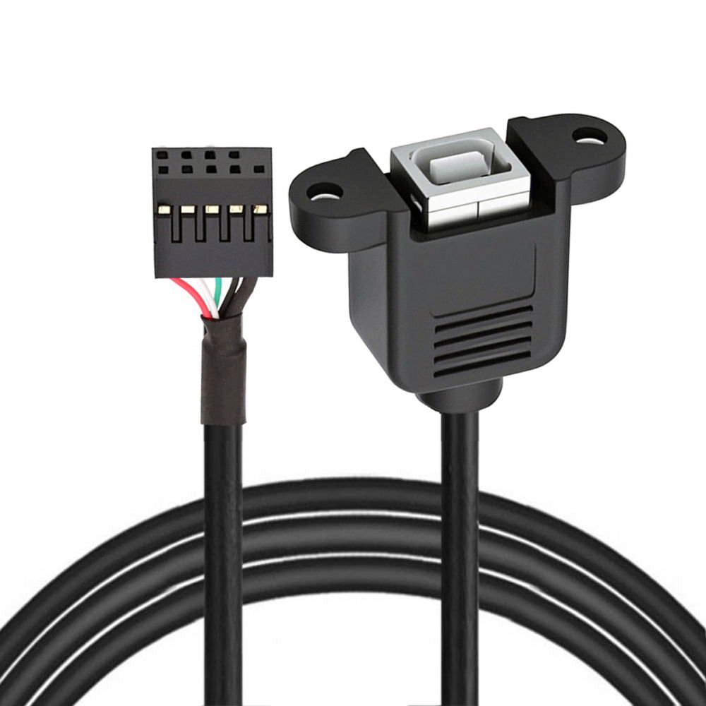 USB 2.0 Motherboard 9pin 10pin Header to Standard Type-B Female Extension cable with Nuts for Panel Mount