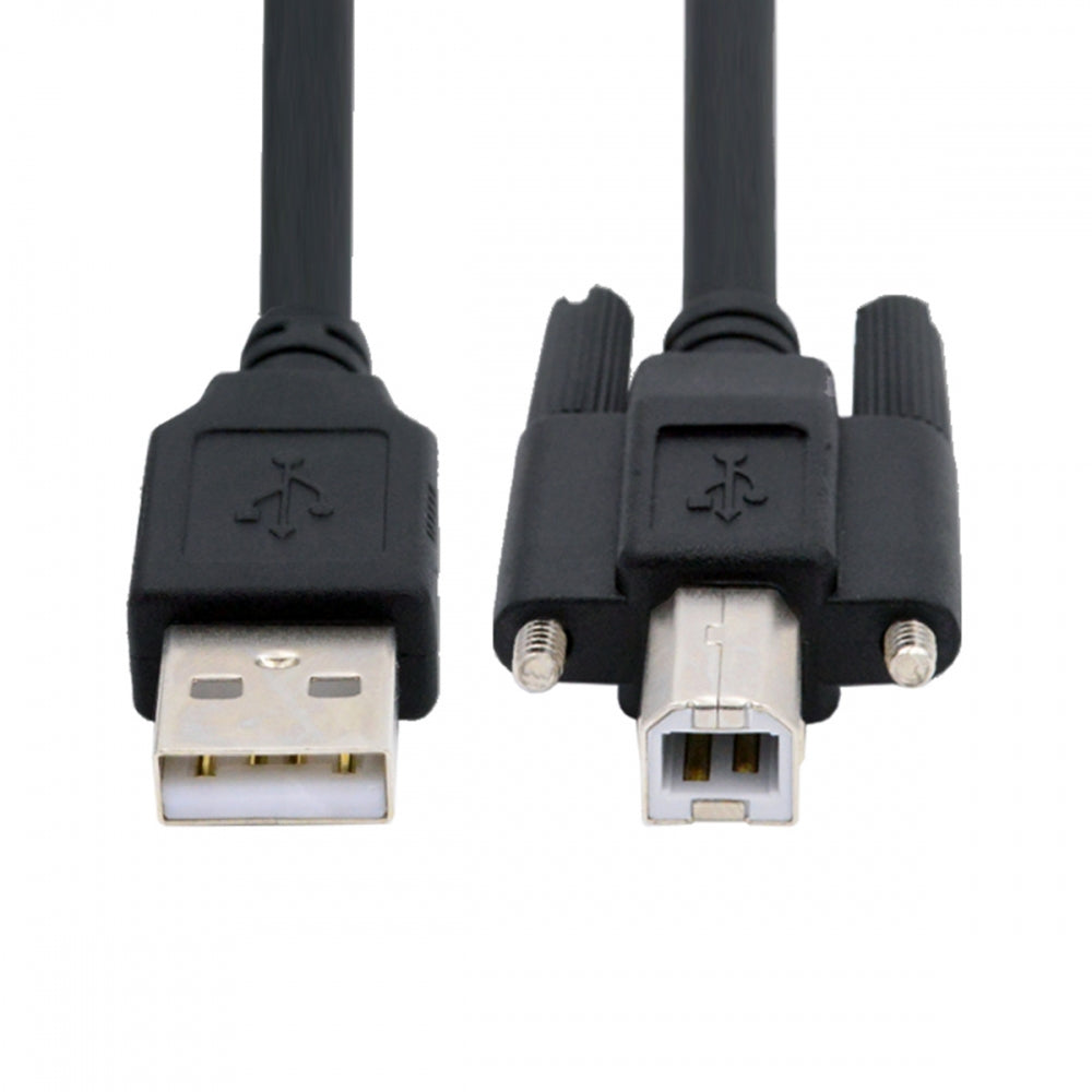 USB 2.0 Type-A Male to Type-B Thumbscrew Standard Male Mount Panel Type for Industrial Camera Robot Scanner Disk