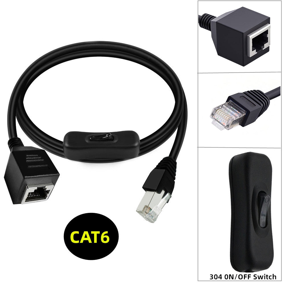 RJ45 CAT6 8P8C STP UTP Male to Female Extension Cable with 304 Singal Switch On/Off LAN Ethernet Network Patch Cord