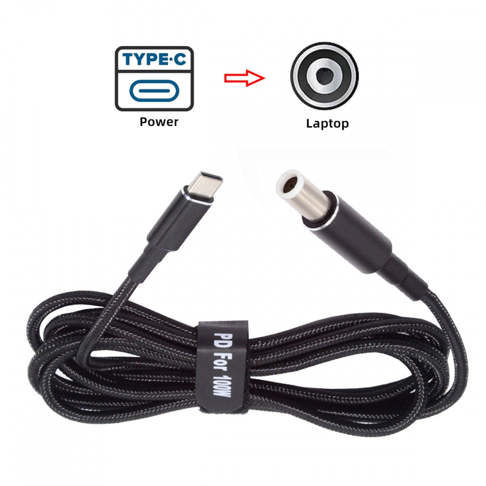 100W Type C USB-C Input to 20V DC 7.4*5.0mm Output Power 20V 5A 65W PD Charge Cable compatible with DELL-Laptop