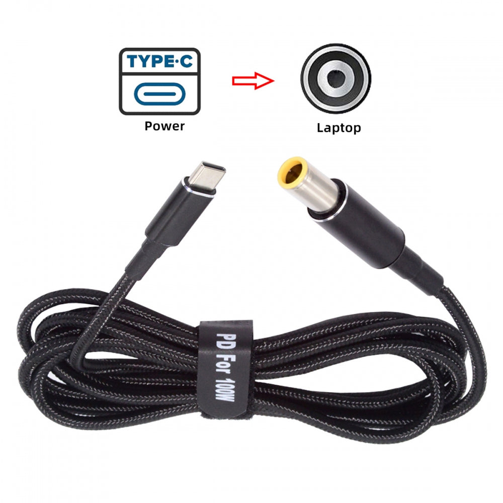 100W Type C USB-C Input to 20V DC 7.9*5.4mm Output Power 20V 5A 65W PD Charge Cable compatible with Laptop