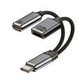 USB-C Type-C Male to 480Mbps USB 2.0 Female OTG & 100W PD Power Cable for Laptop Tablet Phone