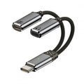 USB-C Type-C Male to 8P Female Audio DAC AUX Music 16bit 48kHz & 100W PD Power Cable for Laptop Tablet Phone