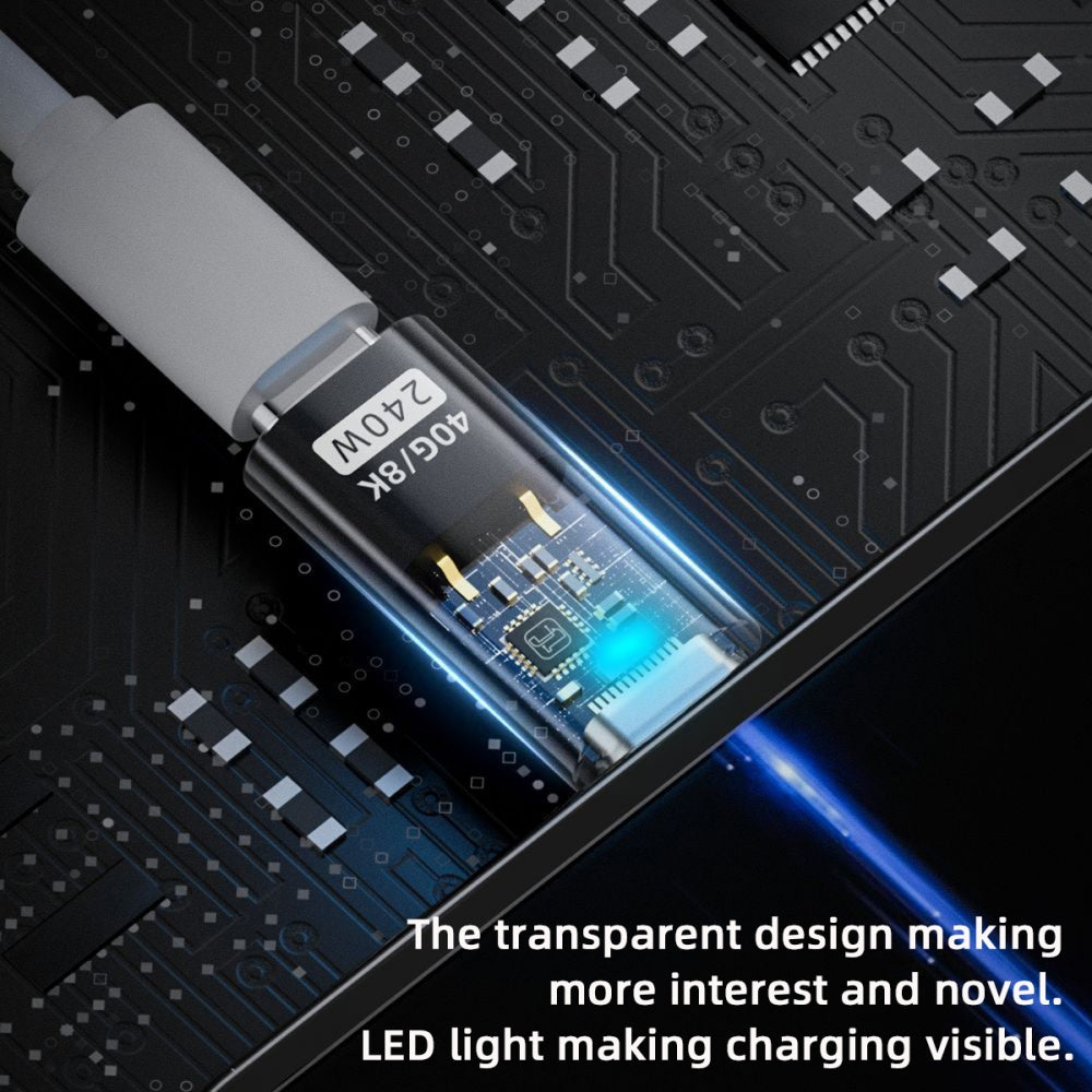 3pcs/lot Type-C Smart LED USB-C to USB3.2 Type-A Adapter OTG 10Gbps 40Gbps 120W 240W Data Fast Charging Tester Detector
