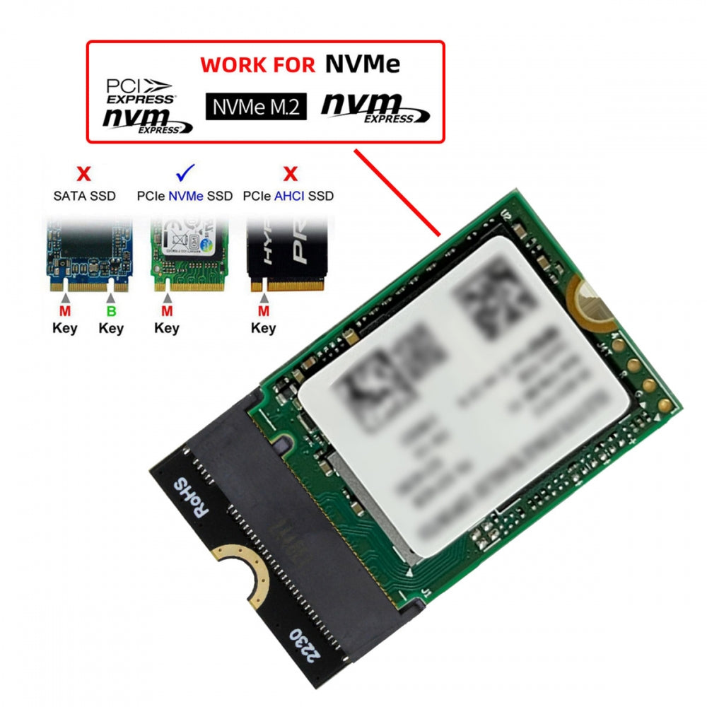 2230 NGFF A+E-Key Male to NVME M-key Female Extension PCI-E 4.0 Adapter with Bracket for Laptop Mainboard SSD 2280