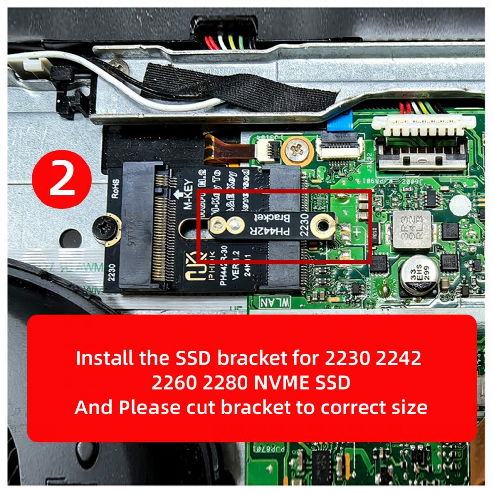 2230 NGFF A+E-Key Male to NVME M-key Female Extension PCI-E 4.0 Adapter with Bracket for Laptop Mainboard SSD 2280