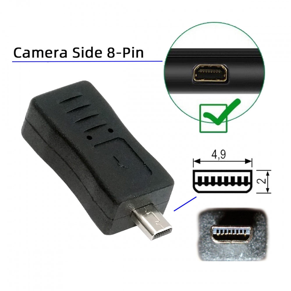 3pcs/set USB-C Type-C Micro Mini USB Female to Camera Mini 8P Data Power Adapter for Coolpix UC-E6 UC-E16 UC-E17 DSC-W DMC-S EX-Z
