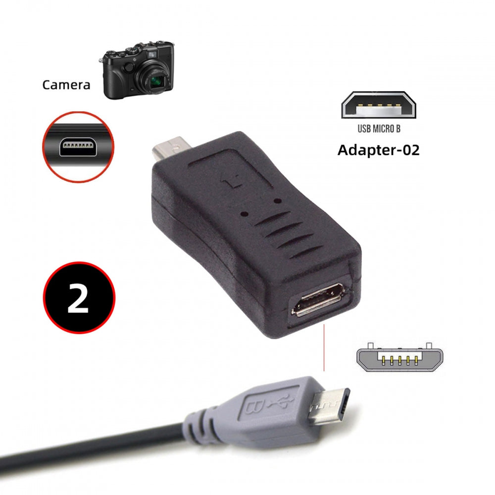 3pcs/set USB-C Type-C Micro Mini USB Female to Camera Mini 8P Data Power Adapter for Coolpix UC-E6 UC-E16 UC-E17 DSC-W DMC-S EX-Z