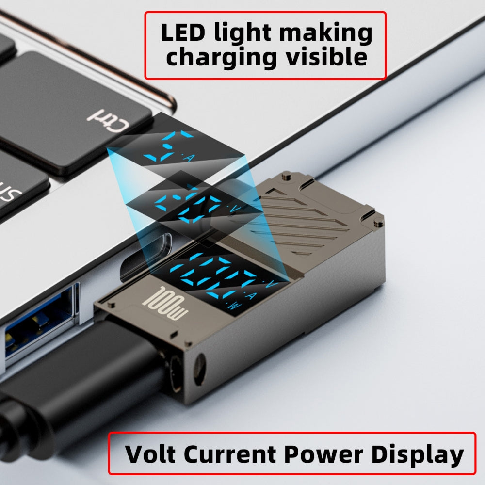 Type-C USB-C Input to DC 4.0x1.3mm Jack Smart LED Display 100W Output Power 20V 5A PD Charge 65W Adapter for Laptop