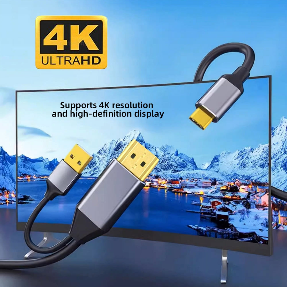 Reversed HDMI 4K Source to Type C USB-C Touch Screen Displays Male HDTV Cable for Laptop Monitor 2.0m