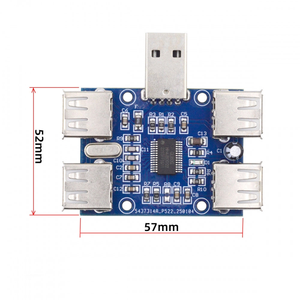 USB 2.0 1-to-4 Four Ports HUB PCBA PCs 4 Devices Type-A Adapter for Keyboard Mouse Scanner Printer