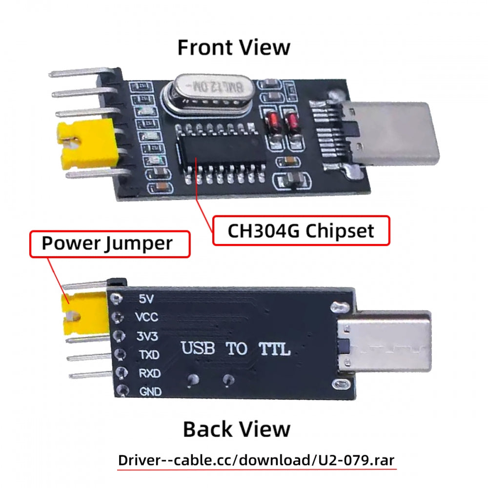 USB-C Type-C Male To TTL Converter UART STC Module Serial Programmer CH340G CH340 3.3V 5V Adapter Replace PL-2303