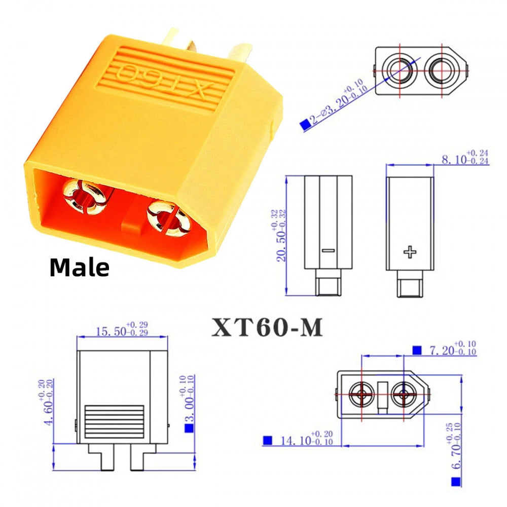 Type-C Male Input 100W 20V 5A PD to XT60 Male Output SC100 Protocol Fast Charging Adapter for RC Lipo Battery Quadcopter
