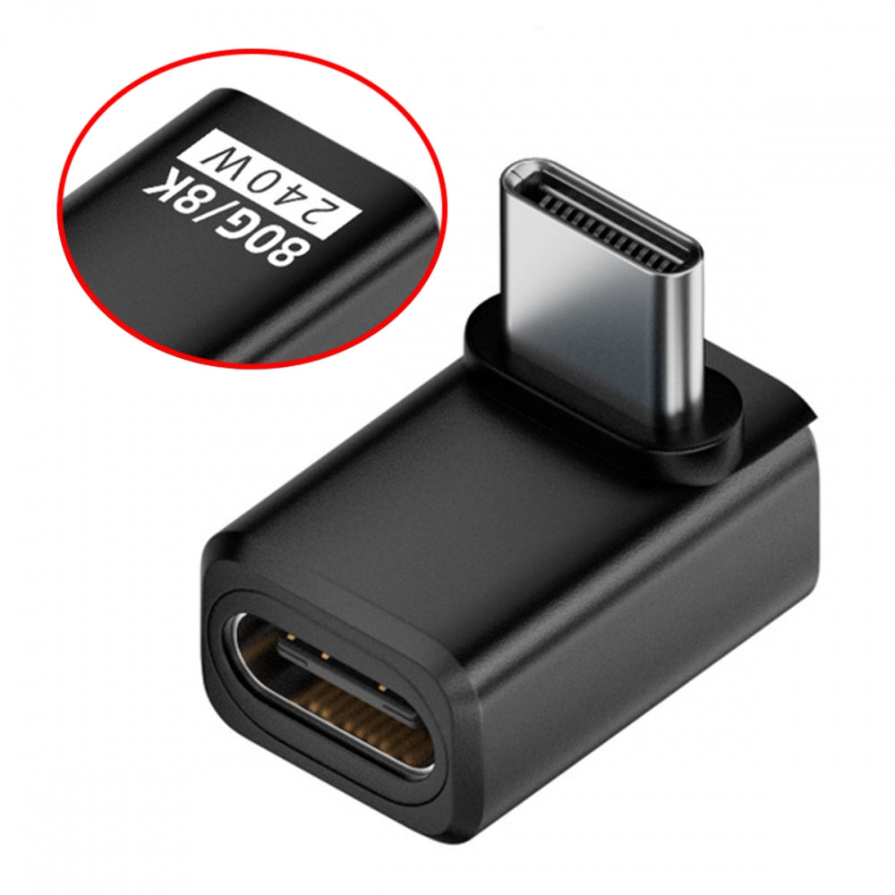 USB5.0 80Gbps Male to Female Extension Adapter Down Up Angled with 240W 16K 8K 5K Compatible with USB4.0 Thunderbolt3/4/5