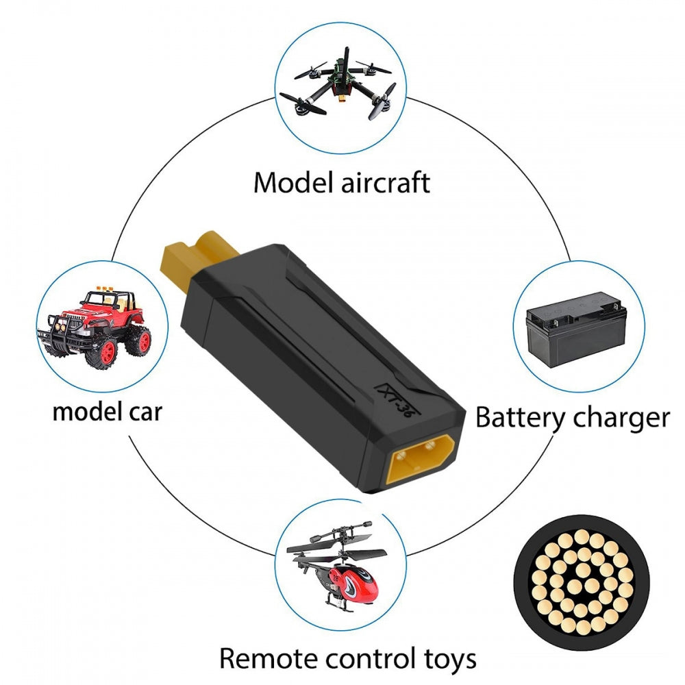 XT30 Male Protocol to XT30 Female Fast Charging Adapter for RC Lipo Battery Quadcopter Multicopter Aeromodelling