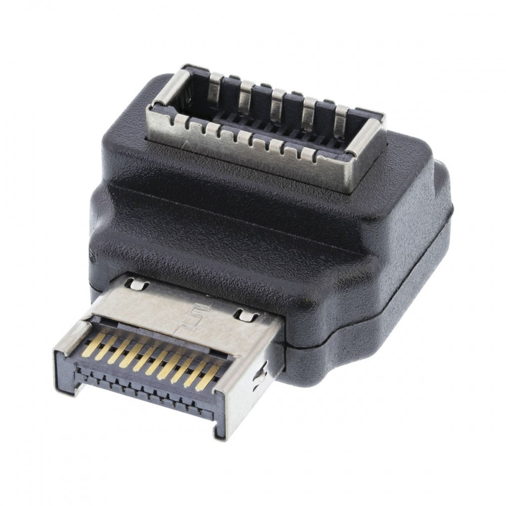 20pin Type-E Male to Type-E USB 3.1 Front Panel Header Female Motherboard Extension Data Adapter 90 Degree Angled