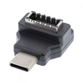 Type-C USB-C Male to Type-E USB 3.1 Front Panel Header Female Motherboard Extension Data Adapter 90 Degree Angled