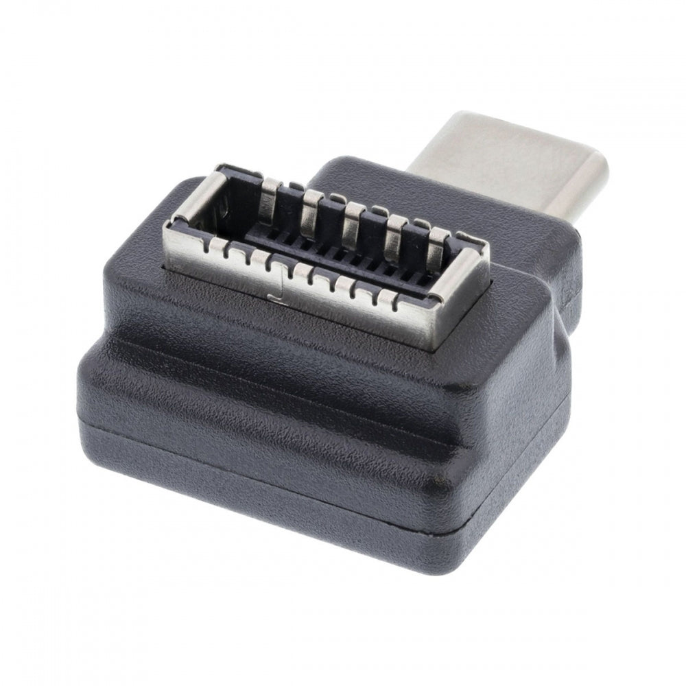 Type-C USB-C Male to Type-E USB 3.1 Front Panel Header Female Motherboard Extension Data Adapter 90 Degree Angled
