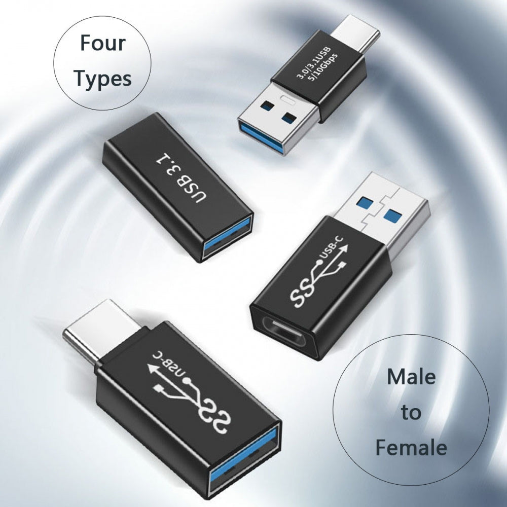 4pcs/lot USB 3.1 Type-A Male Female to USB-C Female Power Data 10Gbps Adapter for Laptop Phone