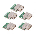 5pcs/set DIY OEM USB2.0 Type-A Female Receptacle Socket Connector with PCB Mounting Assembly Solder Type 480Mbps