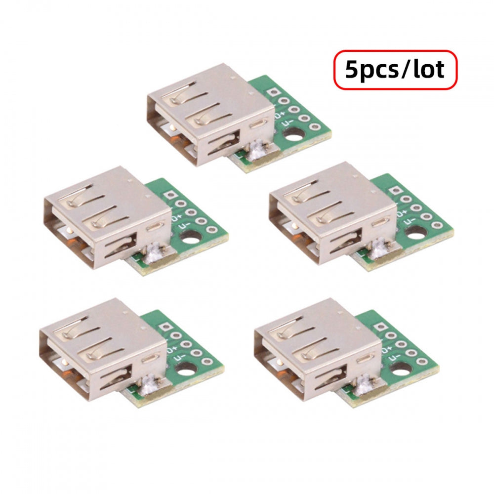 5pcs/set DIY OEM USB2.0 Type-A Female Receptacle Socket Connector with PCB Mounting Assembly Solder Type 480Mbps