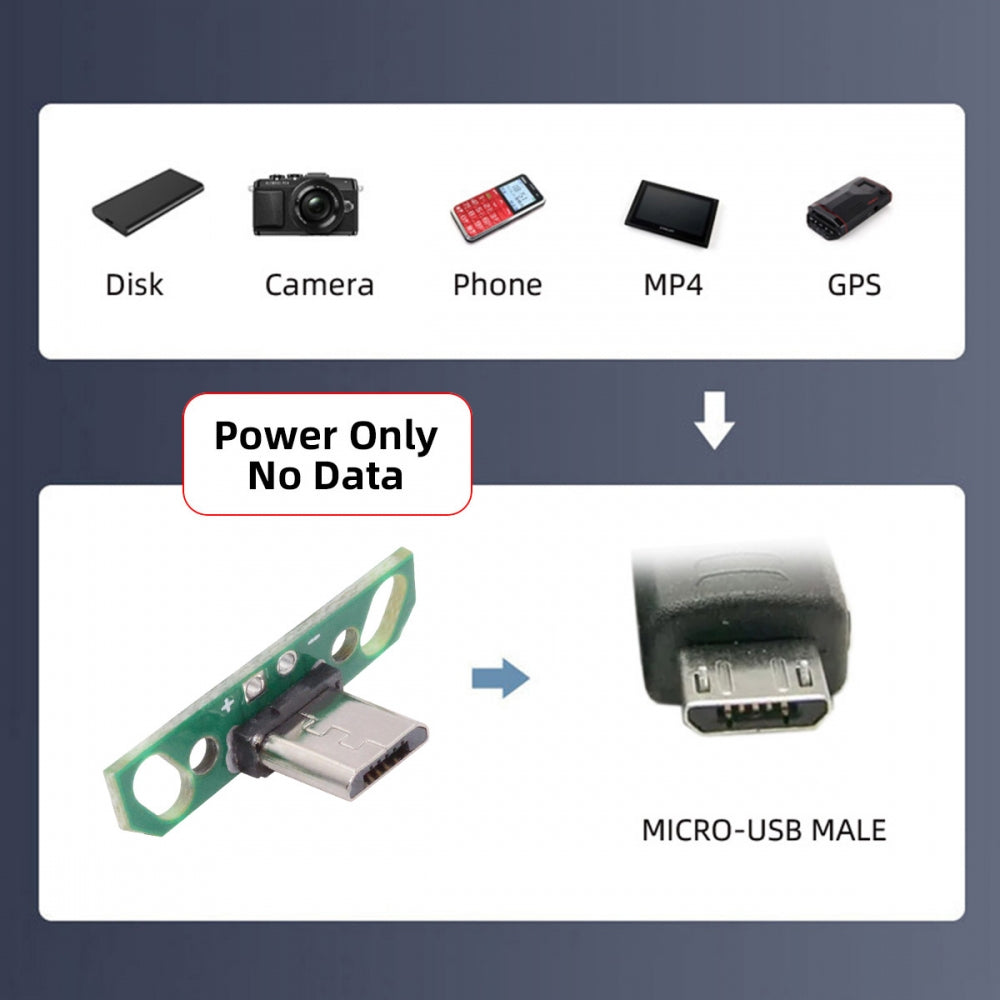 5pcs/set DIY OEM Micro USB2.0 Male Plug Connector 7mm Length with PCB Mounting Assembly Solder Type