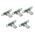 5pcs/set DIY OEM Micro USB2.0 Male Plug Long Connector 13mm Length with PCB Mounting Assembly Solder Type