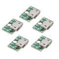 5pcs/set DIY OEM USB2.0 Micro-B Female Receptacle Socket Connector with PCB Mounting Assembly Solder Type 480Mbps
