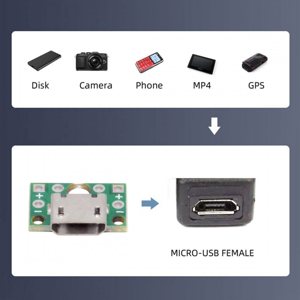 5pcs/set DIY OEM USB2.0 Micro-B Female Receptacle Socket Connector with PCB Mounting Assembly Solder Type 480Mbps
