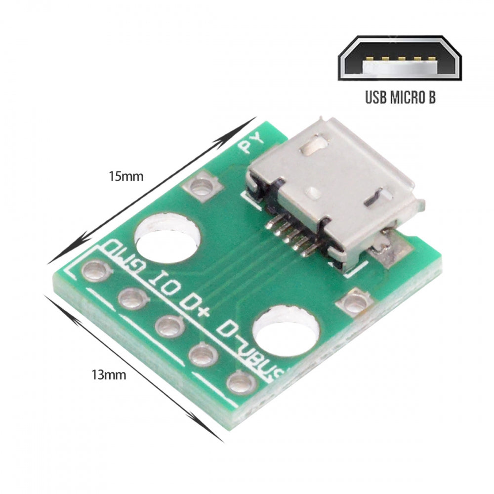 5pcs/set DIY OEM USB2.0 Micro-B Female Receptacle Socket Connector with Flange PCB Mounting Assembly Solder Type 480Mbps