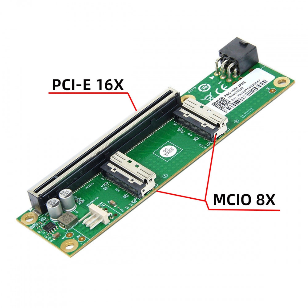Dual MCIO 8i Mini Cool Edge IO SFF-TA-1016 to PCIE5.0 PCI-Express 16x VROC Adapter for Mainboard SSD Graphics Card