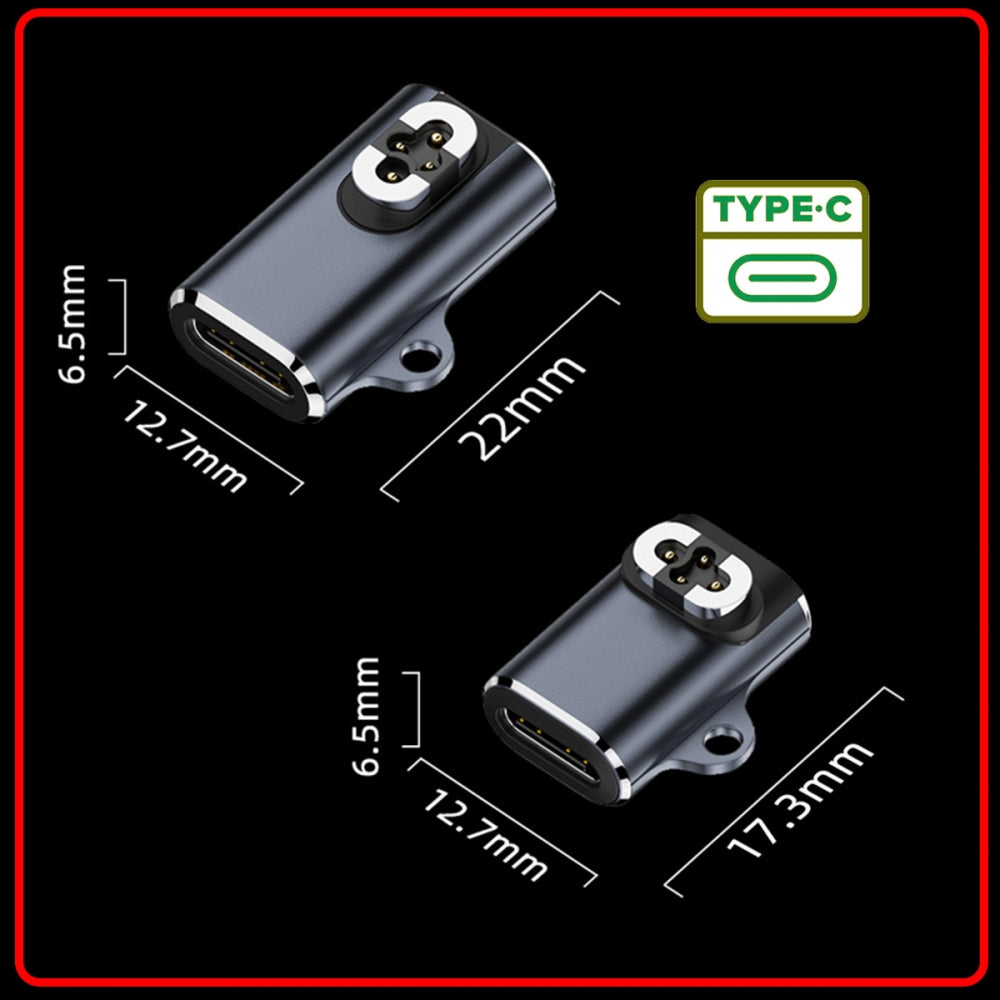 2pcs/lot Magnetic Charging Adapter USB Type-C to 4-Pin Horizontal Vertical Rhomboid Contacts Compatible with Bone Conduction Headphone S70