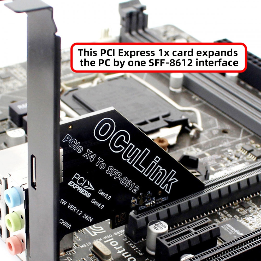PCI-Express 4.0 PCIE 4x to Oculink SFF-8612 SFF-8611 Host Card for U.2 SSD eGPU External Graphics Card Dock